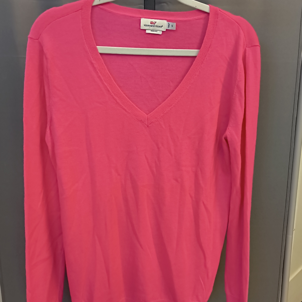 Magaschoni Women's Pink V-Neck Top